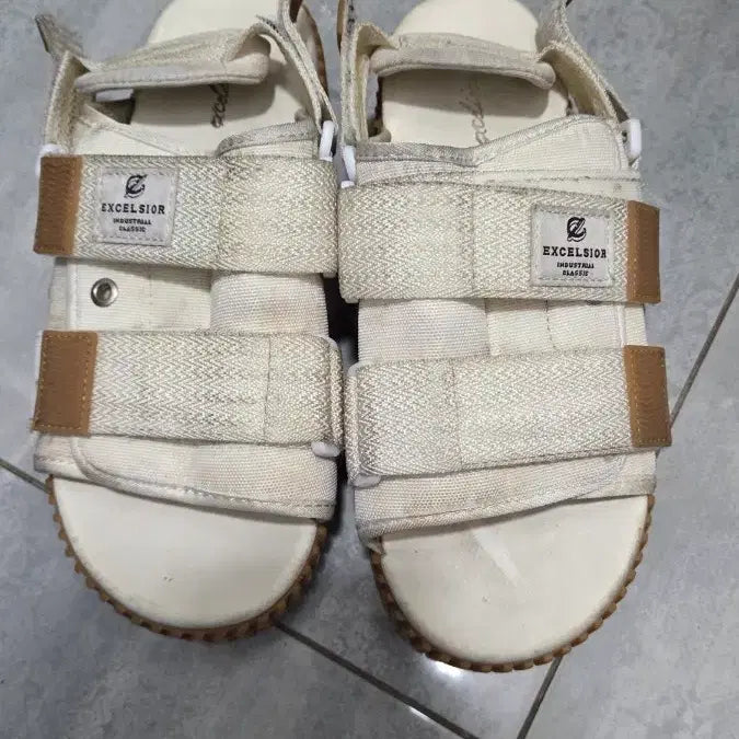[BUNJANG] Excelsior Classic Strap Sandals - Ivory (240) / 엑셀시오르(Excelsior) 클래식 샌들 아이보리 240