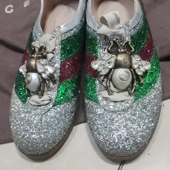 [BUNJANG] Gucci Glitter Sneakers / 구찌 이쁜 프랭글 슈즈 35