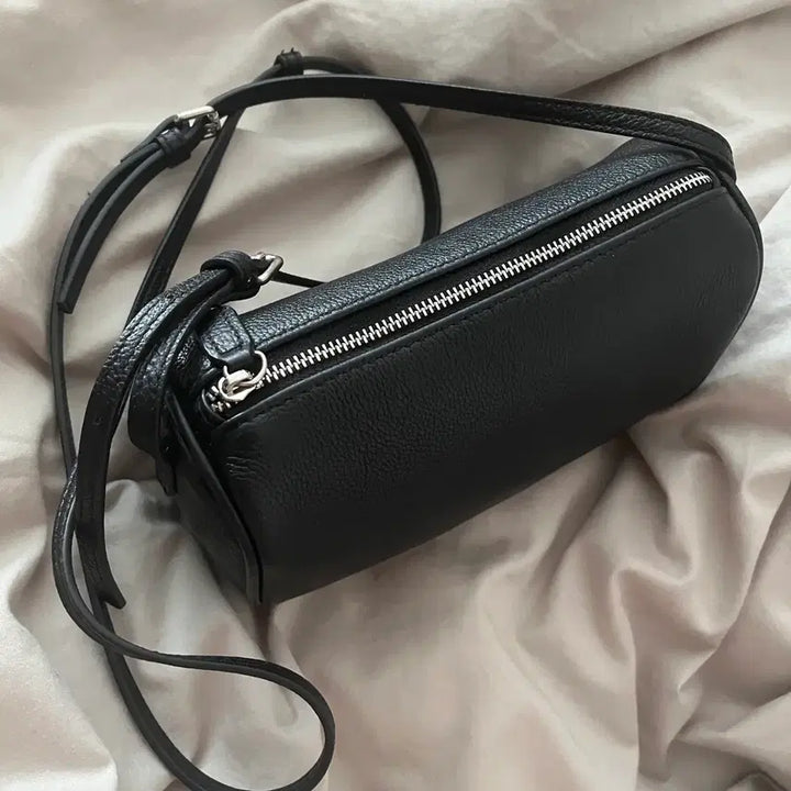 [BUNJANG] Genuine Leather Cylindrical Tote Bag Crossbody Bag / 소가죽 원통 토트백 크로스백