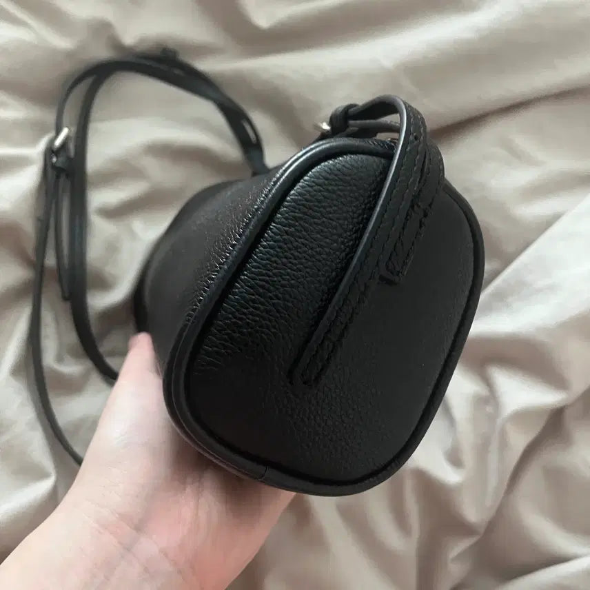 [BUNJANG] Genuine Leather Cylindrical Tote Bag Crossbody Bag / 소가죽 원통 토트백 크로스백