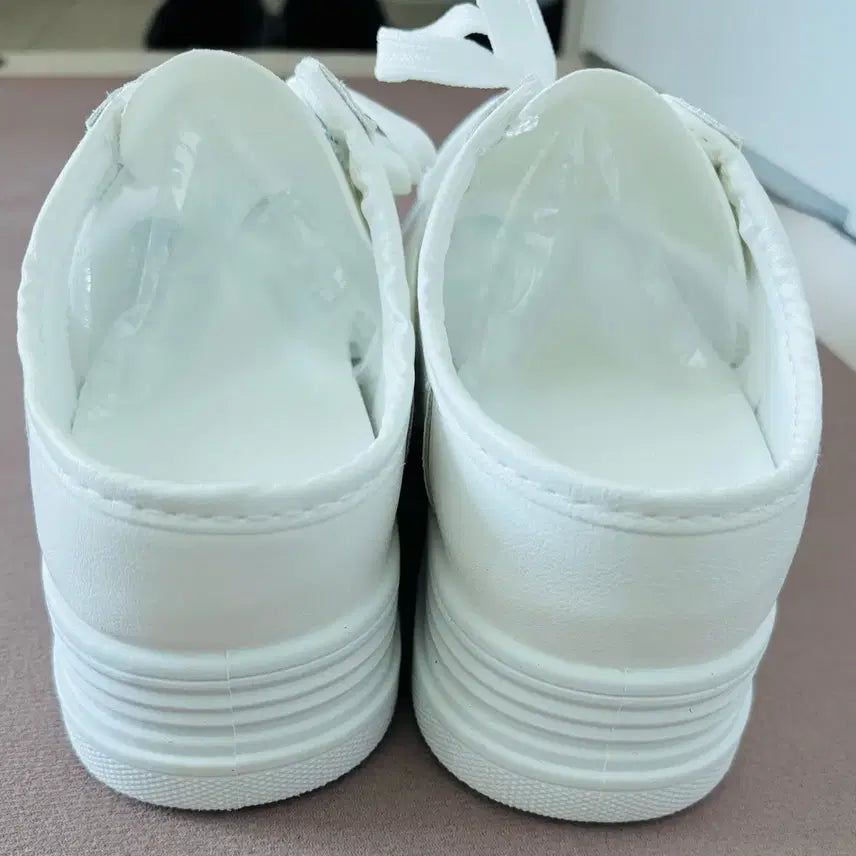 [BUNJANG] White Mesh Sneakers Mules / 화이트 메쉬 스니커즈 뮬240