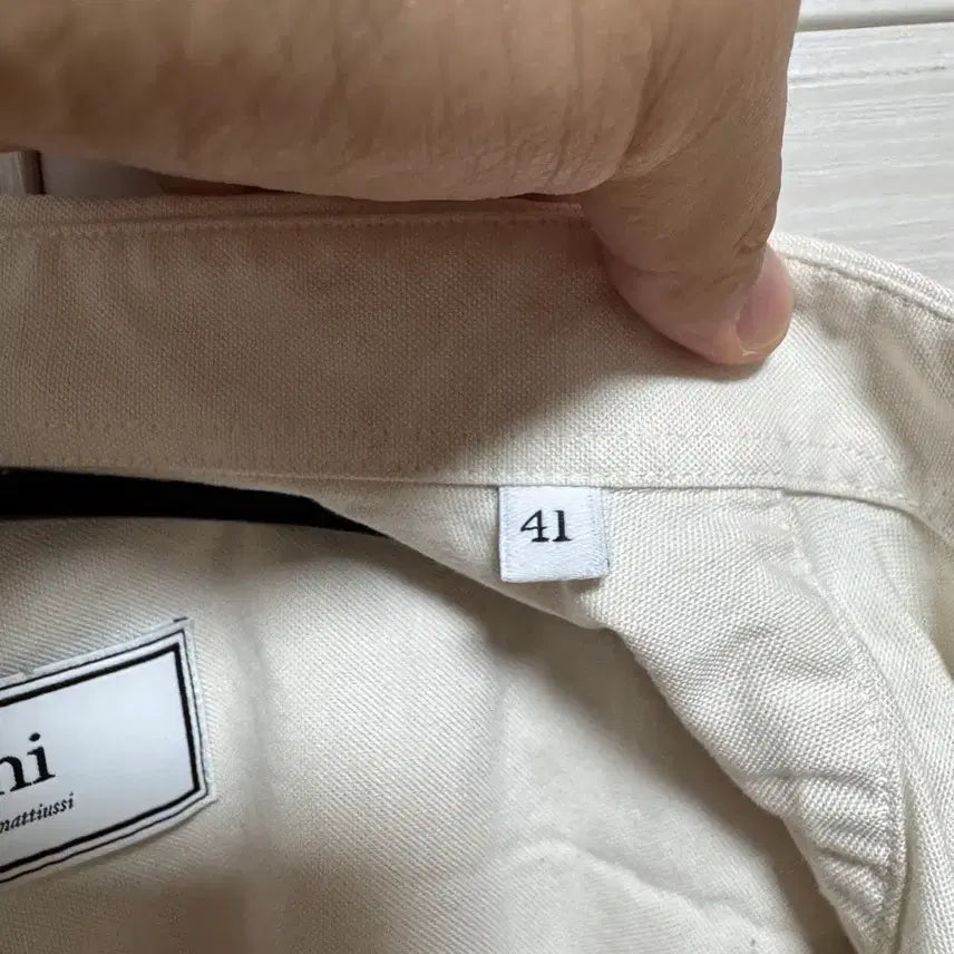 [BUNJANG] Ami Ivory Small Logo Heart Comme des Garcons Porter Polo Shirt / 아미 셔츠 아이보리 스몰로고 하트 꼼데가르송 포터리 폴로 반팔 긴팔 정장