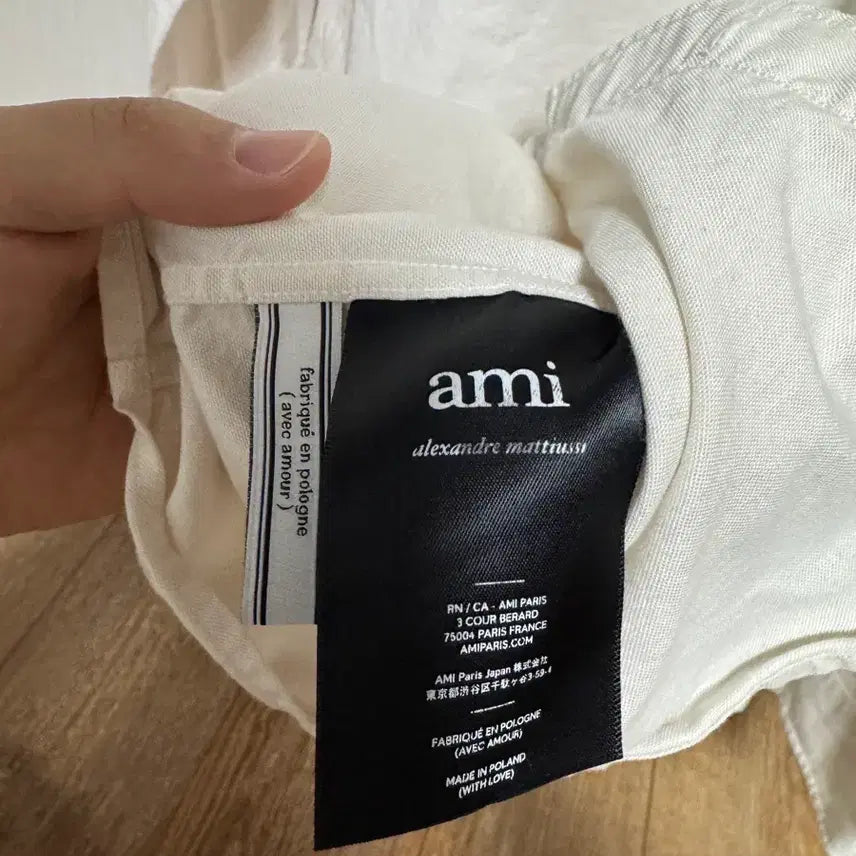 [BUNJANG] Ami Ivory Small Logo Heart Comme des Garcons Porter Polo Shirt / 아미 셔츠 아이보리 스몰로고 하트 꼼데가르송 포터리 폴로 반팔 긴팔 정장