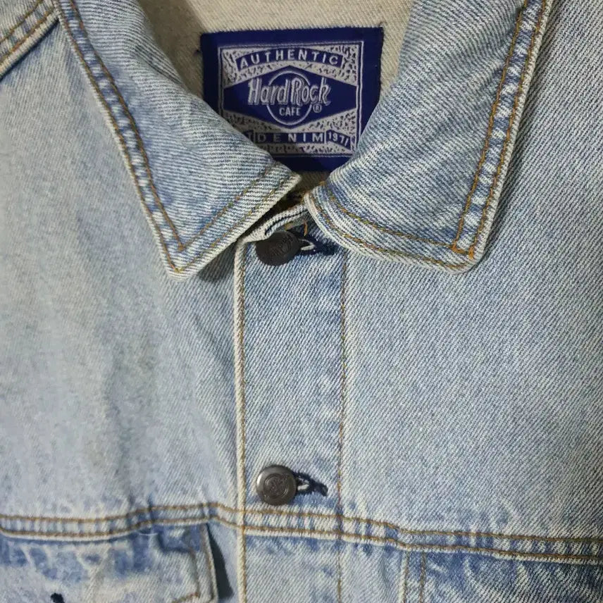 [BUNJANG] Hard Rock Cafe Denim Jacket Las Vegas L / 하드락 카페 데님 자켓 라스베가스 L 105