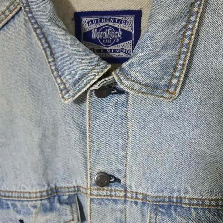 [BUNJANG] Hard Rock Cafe Denim Jacket Las Vegas L / 하드락 카페 데님 자켓 라스베가스 L 105