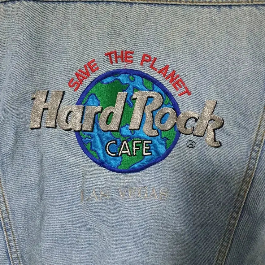 [BUNJANG] Hard Rock Cafe Denim Jacket Las Vegas L / 하드락 카페 데님 자켓 라스베가스 L 105
