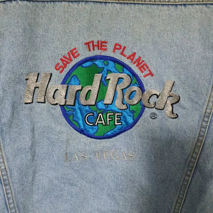 [BUNJANG] Hard Rock Cafe Denim Jacket Las Vegas L / 하드락 카페 데님 자켓 라스베가스 L 105