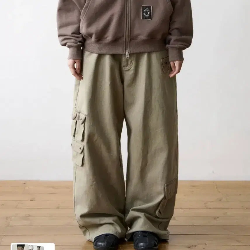 [BUNJANG] The Coldest Moment Cargo Pants Beige S / 더콜디스트모먼트 카고 팬츠 베이지 S