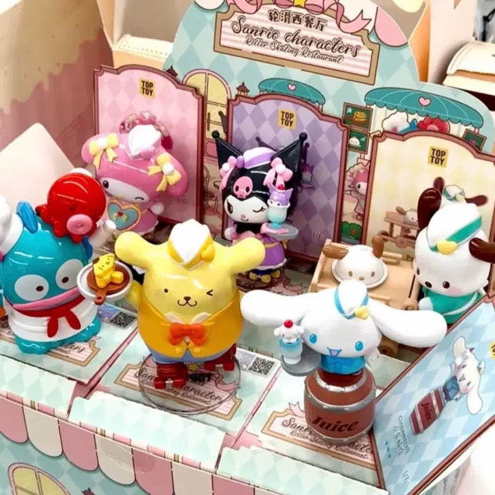[BUNJANG] Sanrio Characters Roller Skating Restaurant Figure / 산리오 캐릭터즈 롤러 스케이팅 레스토랑 피규어
