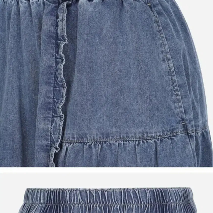 [BUNJANG] Thursday Island Frill Denim Skirt / 써스데이아일랜드 프릴 데님 스커트