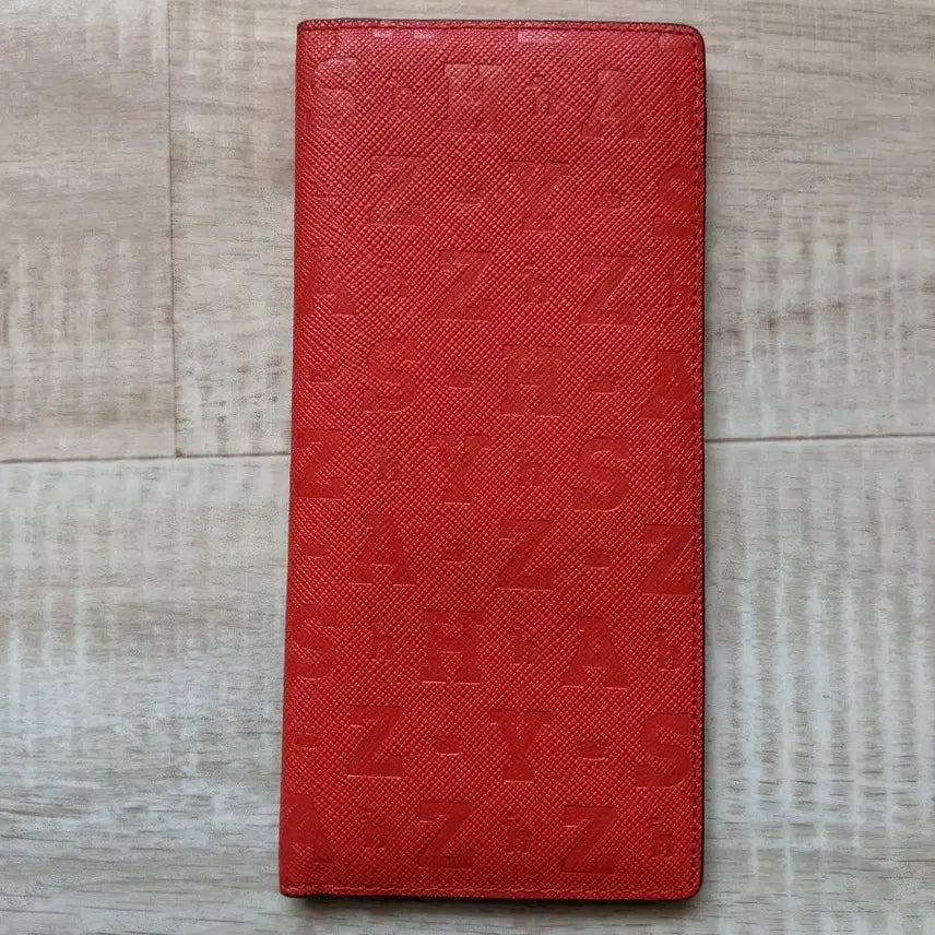 [BUNJANG] Hazzys Ultra Slim Long Wallet Card Wallet / 미사용 정품 헤지스 초슬림 레드 장지갑 카드지갑