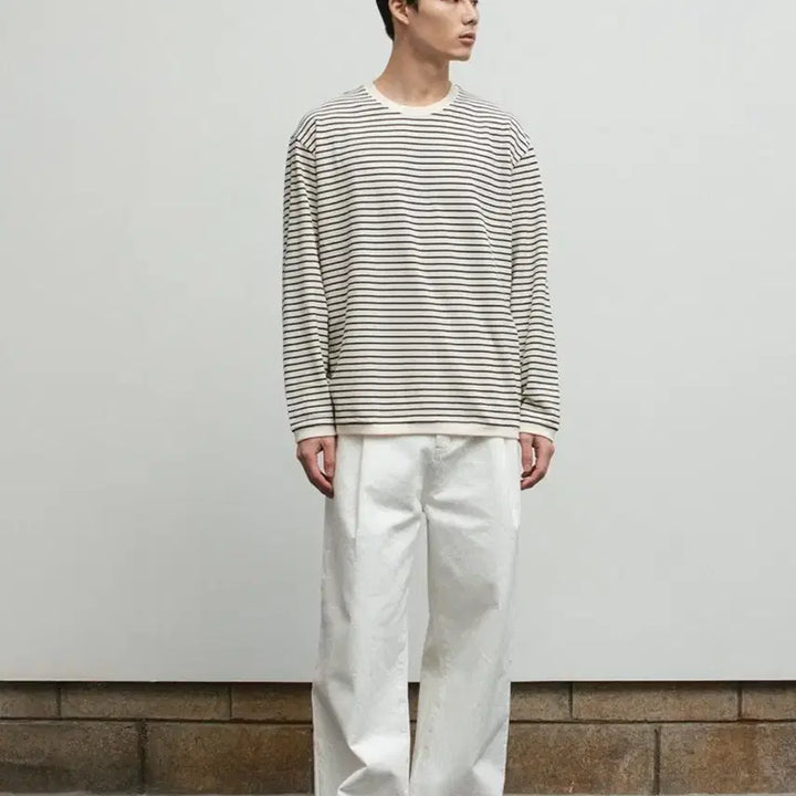 [BUNJANG] Blankroom Pique Striped Long Sleeve T-Shirt / 블랭크룸 피케 스트라이프 롱슬리브 티셔츠 긴팔 반팔 러프사이드 무신사