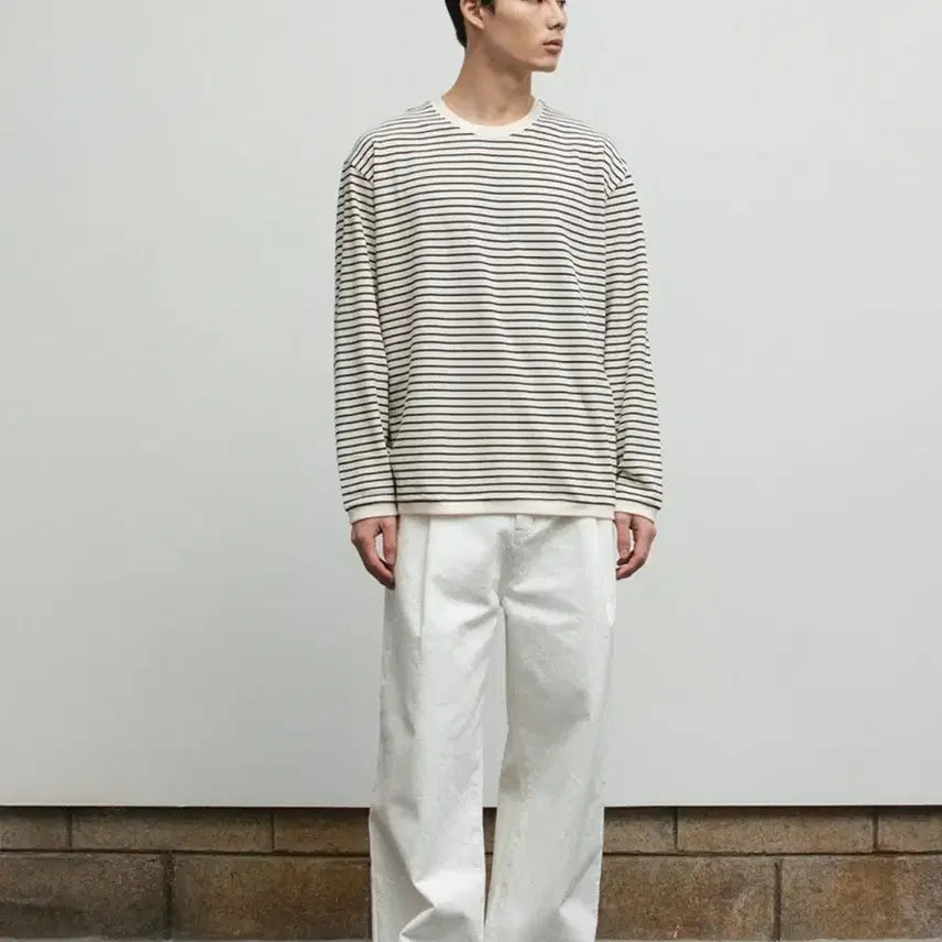 [BUNJANG] Blankroom Pique Striped Long Sleeve T-Shirt / 블랭크룸 피케 스트라이프 롱슬리브 티셔츠 긴팔 반팔 러프사이드 무신사