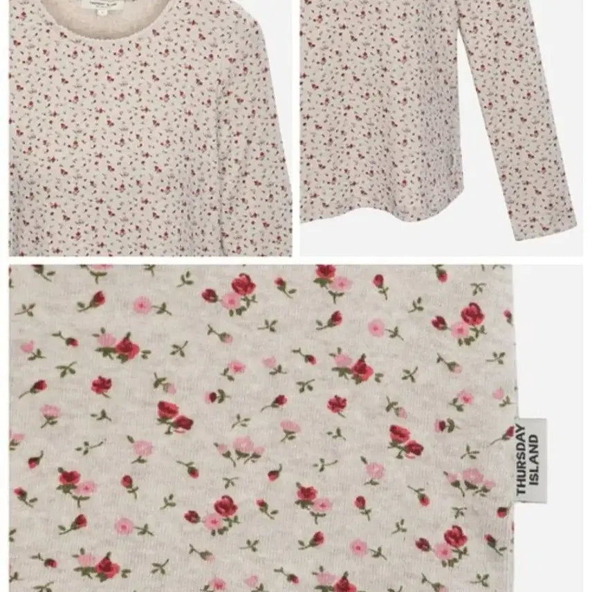 [BUNJANG] Thursday Island Floral Pattern Long Sleeve T-Shirt / 써스데이아일랜드 플라워 패턴 긴팔 티셔츠