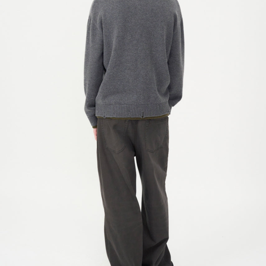 [BUNJANG] Insilence Dart Wide Denim Pants (Brown) - Men&