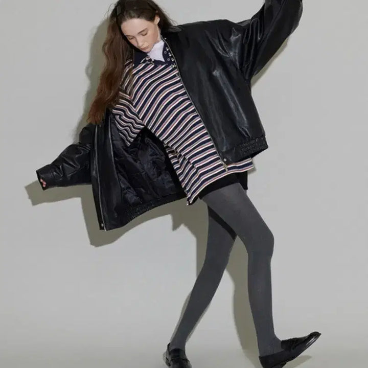 [BUNJANG] ODS Stripe Long Sleeve Collar T-Shirt / 오디에스 스트라이프 긴팔 카라티셔츠