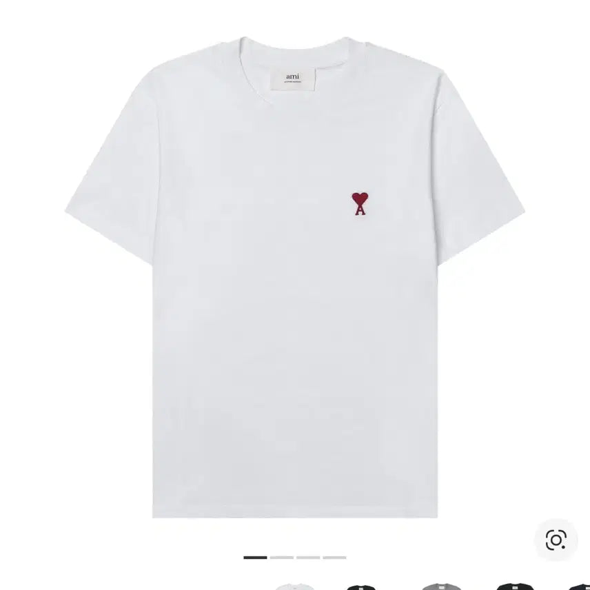 [BUNJANG] AMI Small Heart Short Sleeve T-shirt White / 아미 스몰 하트 반팔 티셔츠 화이트