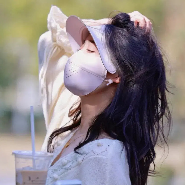 [BUNJANG] Sun Protection Cap and Mask Set / 자외선 차단 썬캡 마스크 세트(새상품)