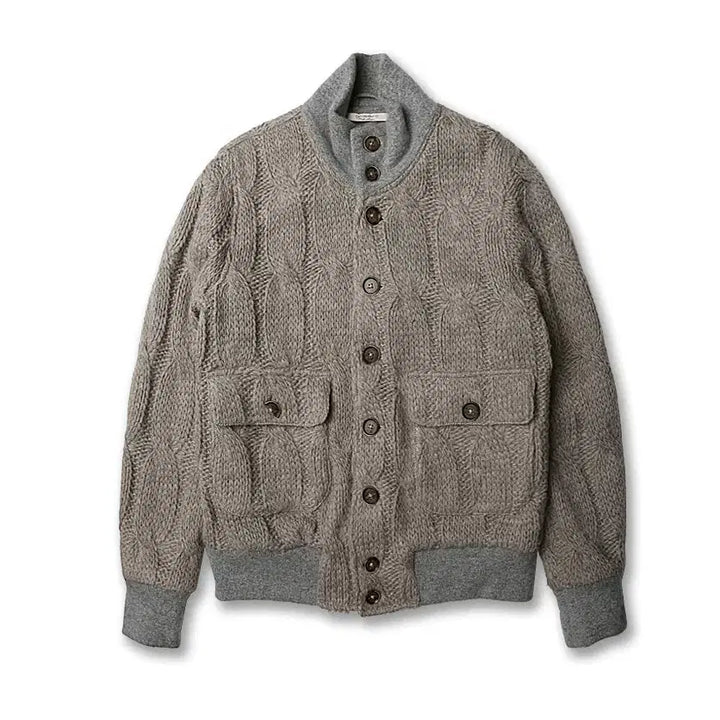 [BUNJANG] Capobianco Italy Cable Knit Alpaca Blend A1 Jacket / 카포비앙코 [Capobianco] 이탈리아 케이블 니트 A1 자켓
