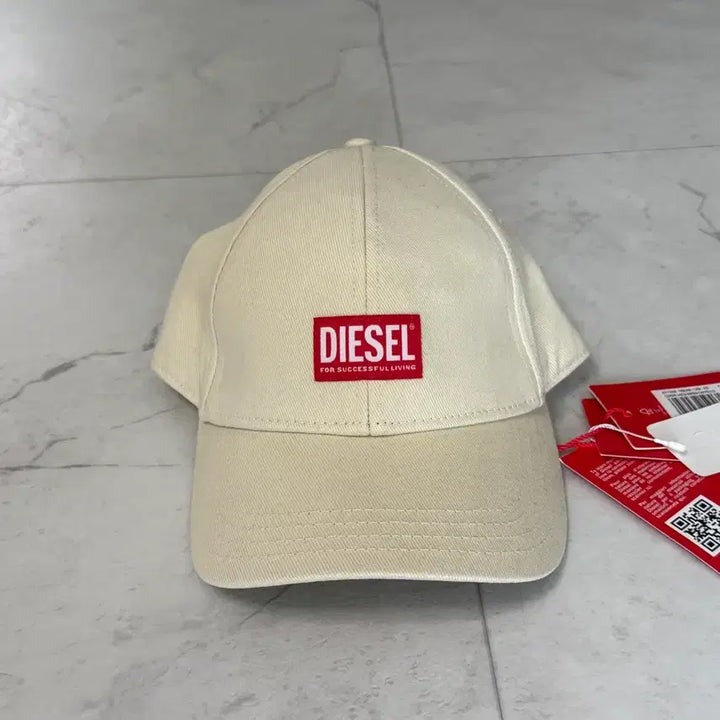 [BUNJANG] Diesel Kori Wash Logo Baseball Cap White Size 02 / (새상품) 디젤 코리 자크 워시 로고 모자 02사이즈