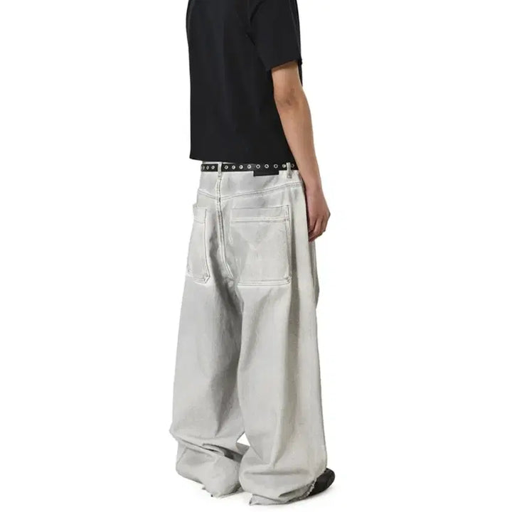 [BUNJANG] OWOW RAW HEM Dirty Wide Pants / 오와이 RAW HEM 더티 와이드 팬츠