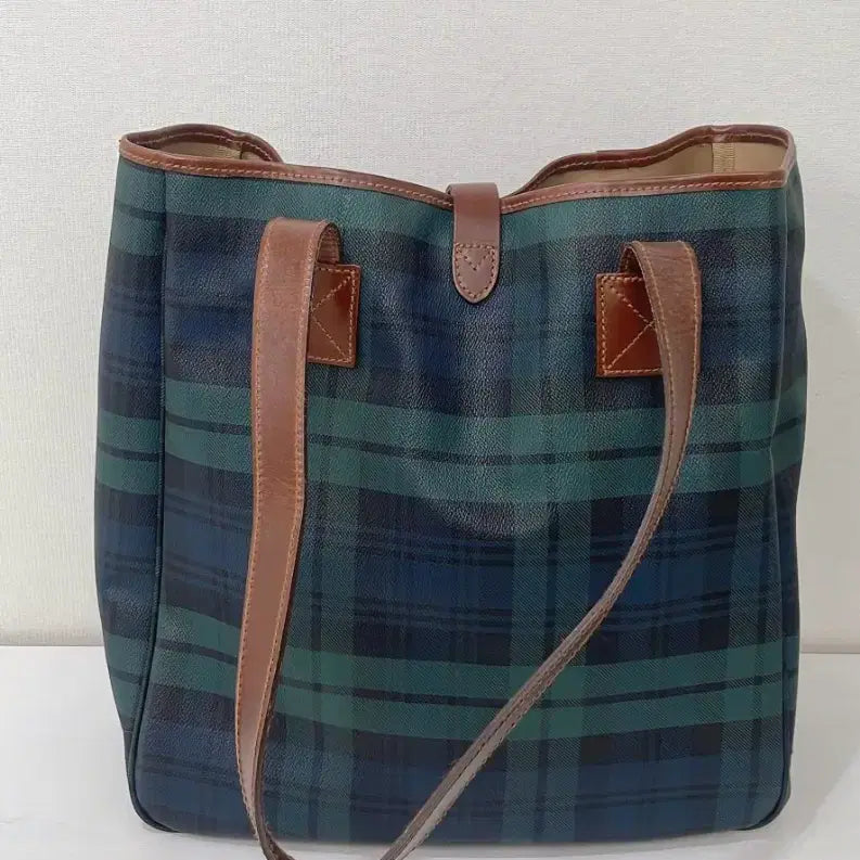 [BUNJANG] Polo Ralph Lauren Plaid Tote Bag / 폴로 랄프로렌 체크 토트백 이승연가방