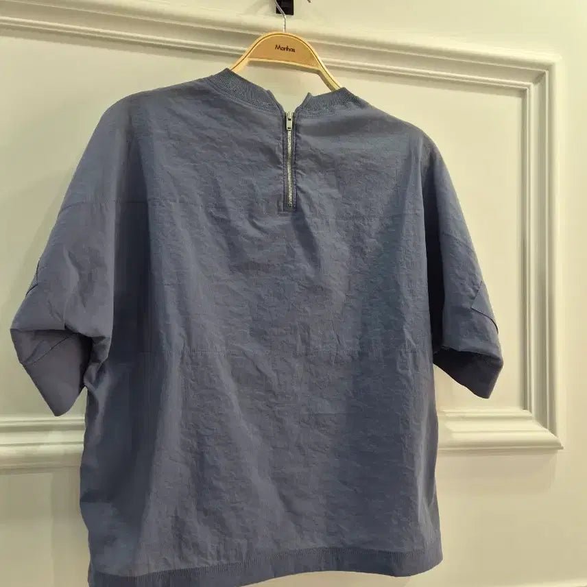 [BUNJANG] KUHO Blue Pocket Short-Sleeve Shirt / 구호 블루 포켓 반팔 셔츠