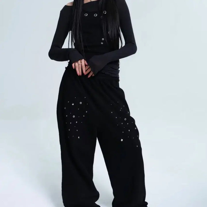 [SOLD OUT] 알디유 스터드 스웻팬츠 블랙