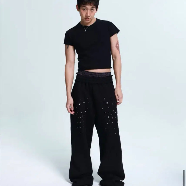 [SOLD OUT] 알디유 스터드 스웻팬츠 블랙