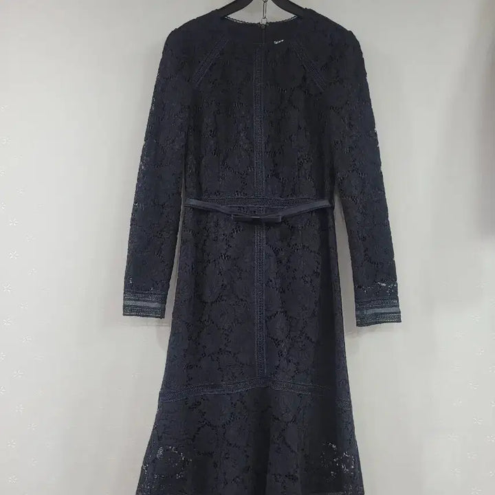[BUNJANG] Lenibon Black Lace Belt Long Dress / 82)레니본 블랙 레이스 벨트 롱 원피스