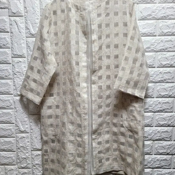 [BUNJANG] Check Pattern 100% Wool Long Safari Coat / 체크 패턴 마100 롱 사파리