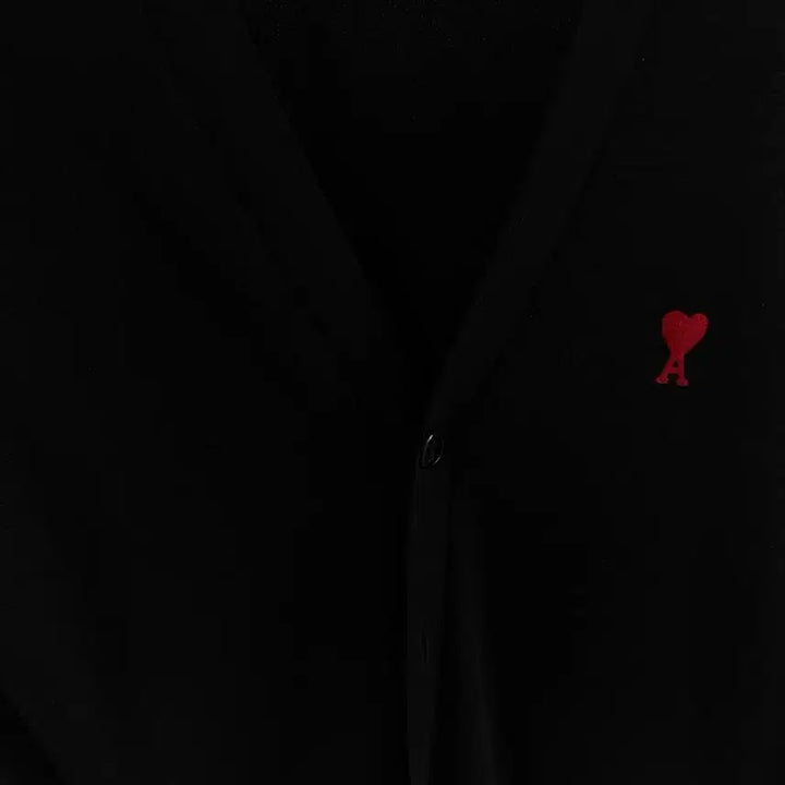[BUNJANG] AMI Small Heart Black Wool Cardigan L / 아미 스몰 하트 블랙 가디건 L