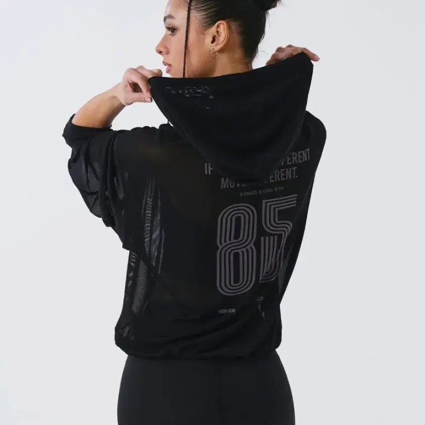 [BUNJANG] HDEX Black Crop Hoodie M / HDEX 블랙 크롭 후드티 M