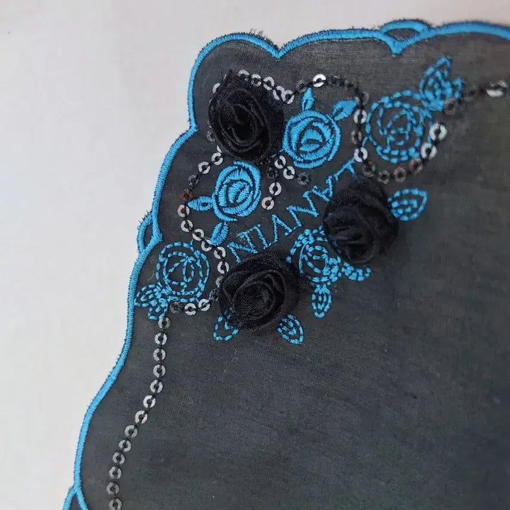[BUNJANG] Lanvin Embroidered Silk Scarf / LANVIN 랑방 자수 스카프 손수건