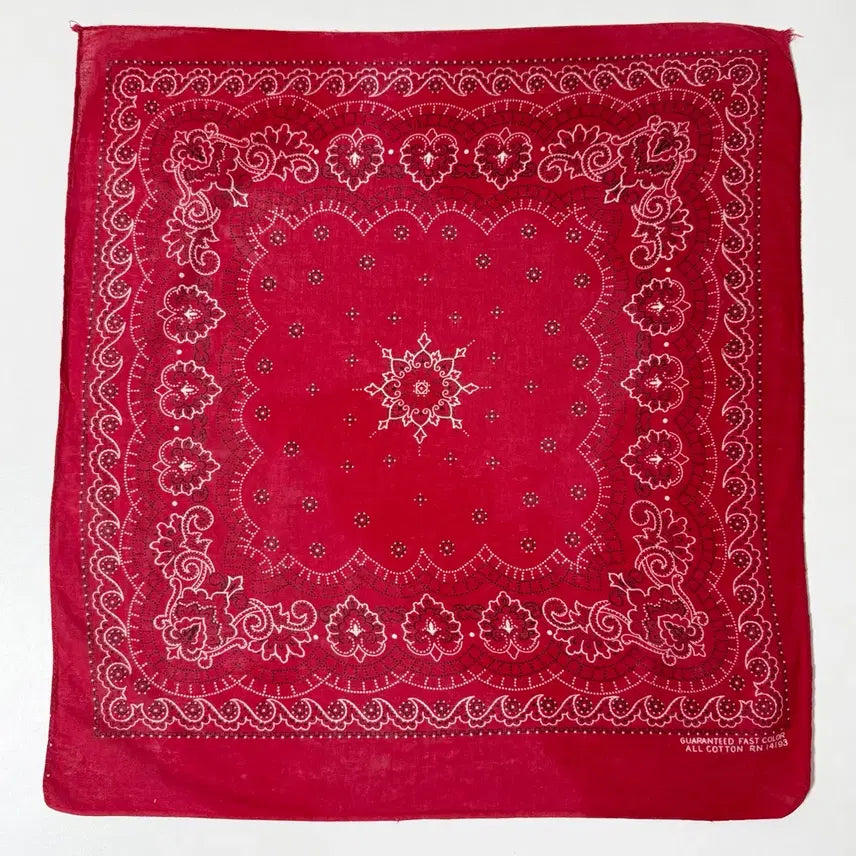 [BUNJANG] 60s-70s Red Paisley Bandana / 60-70s 레드 페이즐리 반다나