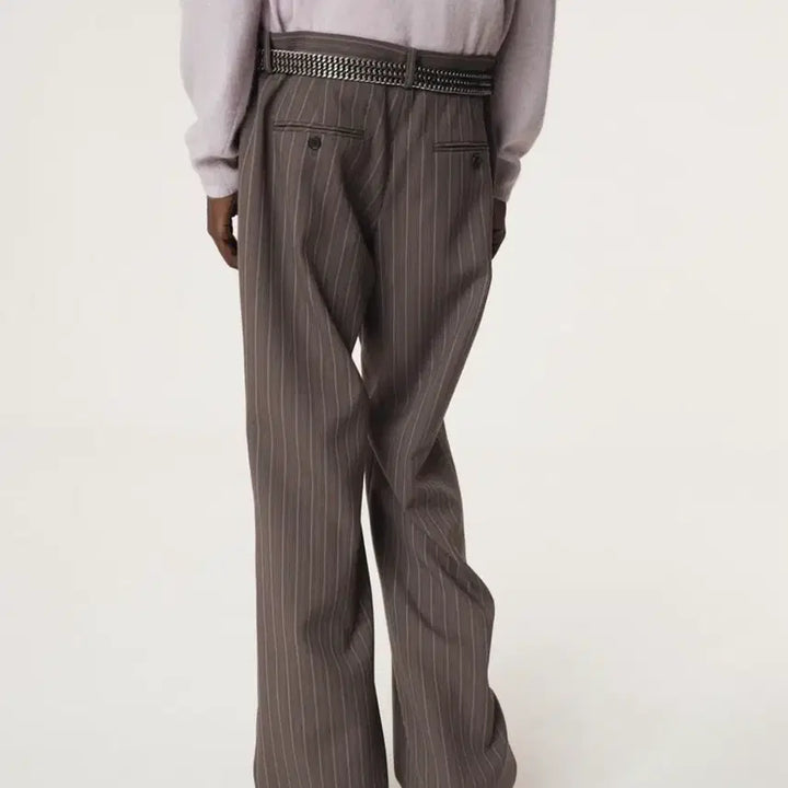 [BUNJANG] RECTO 25FW Vintage Stripe Flare Pants / 렉토 25FW 빈티지 스트라이프 플레어 팬츠 세피아 그레이 L 팝니다.