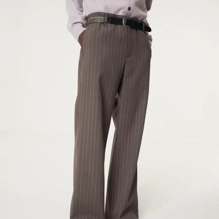 [BUNJANG] RECTO 25FW Vintage Stripe Flare Pants / 렉토 25FW 빈티지 스트라이프 플레어 팬츠 세피아 그레이 L 팝니다.