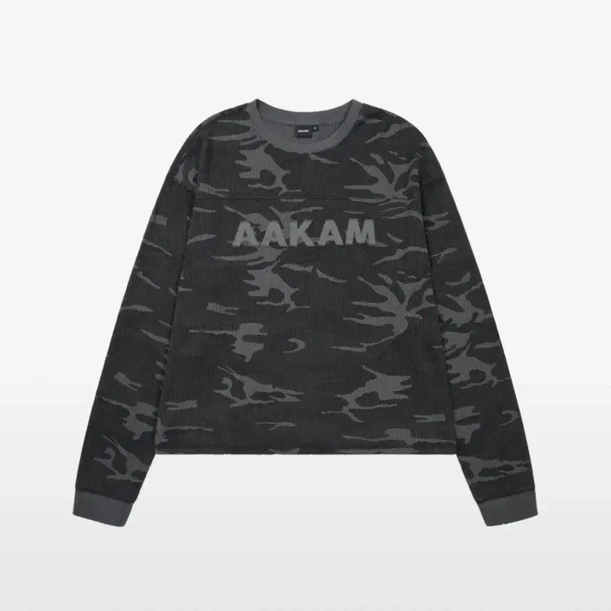 [BUNJANG] Arkham Waffle Camouflage Long Sleeve Gray Size 1 / 아캄 와플 카모플라쥬 롱슬리브 1사이즈 그레이 새상품