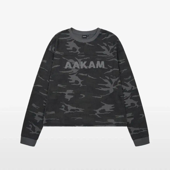 [BUNJANG] Arkham Waffle Camouflage Long Sleeve Gray Size 1 / 아캄 와플 카모플라쥬 롱슬리브 1사이즈 그레이 새상품