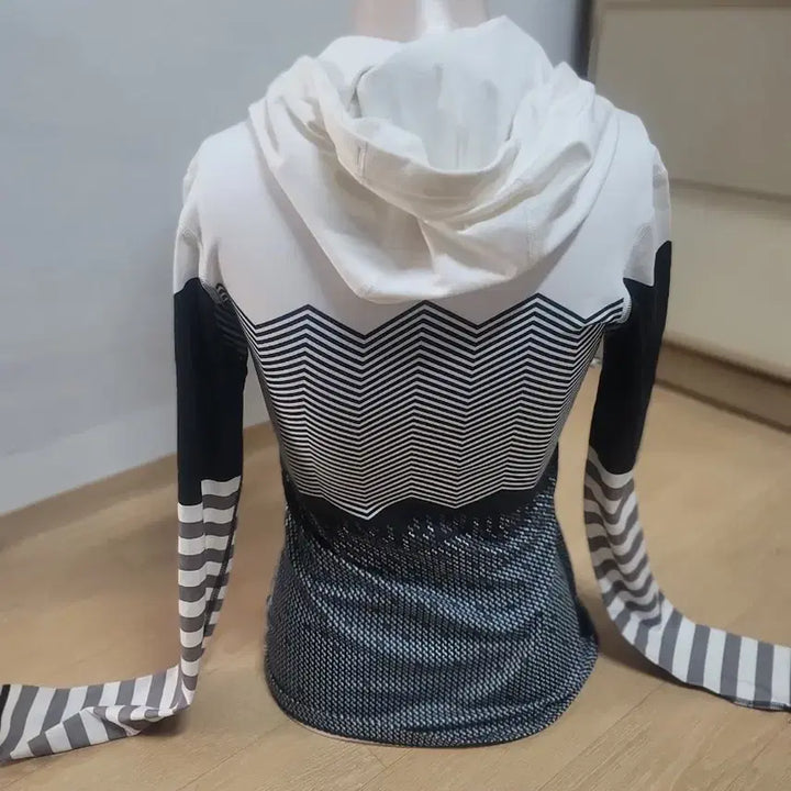 [BUNJANG] Nike Pattern Zip-Up Hoodie Long Sleeve T-Shirt / 나이키 패턴 후드 짚업 긴팔티 S