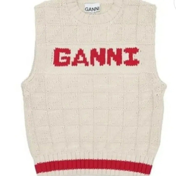 [BUNJANG] GANNI Logo Vest (Ivory) / 가니 로고 베스트S