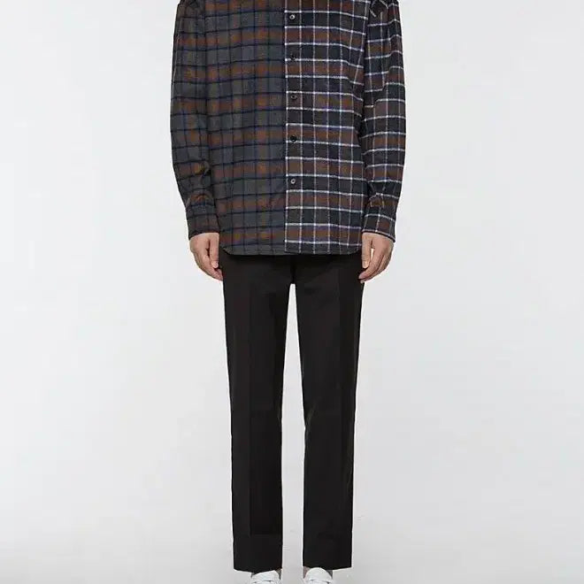 [BUNJANG] OX Studio Half and Half Shirt Jacket / 오엑스 스튜디오(OX studio) / 하프앤하프 셔츠자켓 / 48