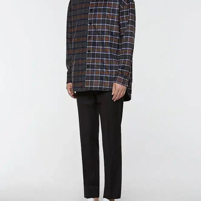 [BUNJANG] OX Studio Half and Half Shirt Jacket / 오엑스 스튜디오(OX studio) / 하프앤하프 셔츠자켓 / 48