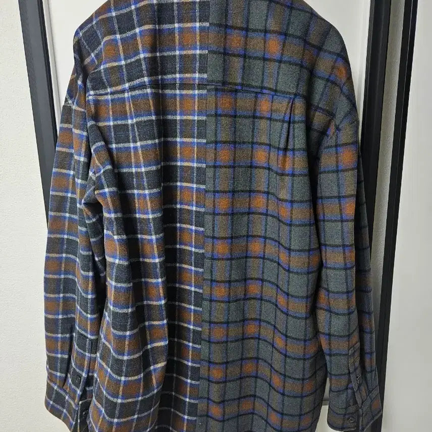 [BUNJANG] OX Studio Half and Half Shirt Jacket / 오엑스 스튜디오(OX studio) / 하프앤하프 셔츠자켓 / 48