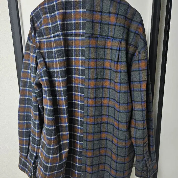[BUNJANG] OX Studio Half and Half Shirt Jacket / 오엑스 스튜디오(OX studio) / 하프앤하프 셔츠자켓 / 48