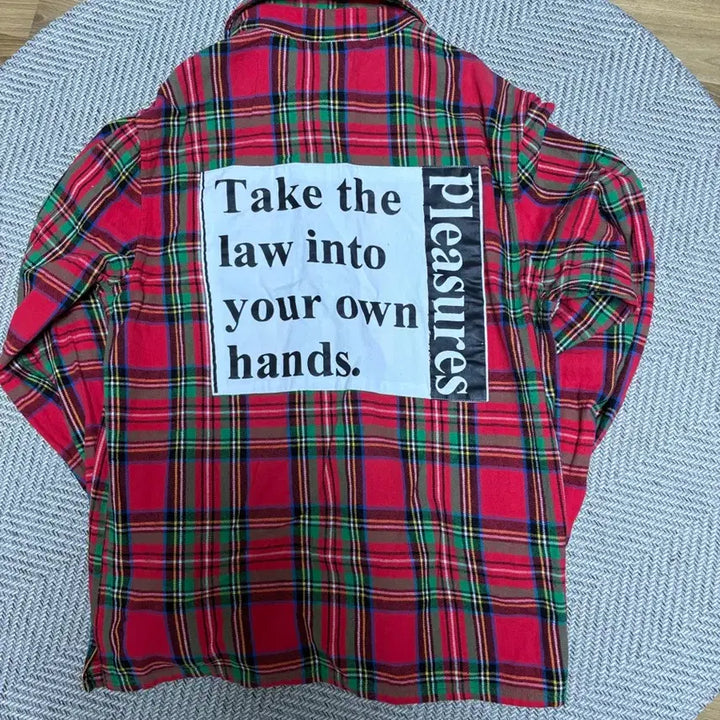 [BUNJANG] PLEASURES Red Check Shirt / PLEASURES 플레져스 레드 체크 셔츠