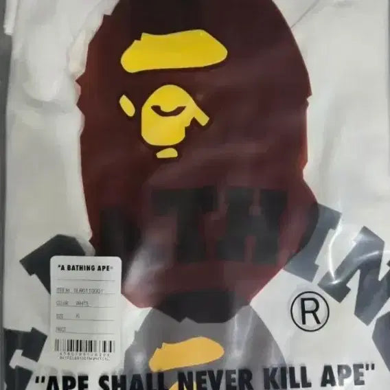 [BUNJANG] A Bathing Ape Short Sleeve T-Shirt White/Black / 베이프 반팔 티셔츠 화이트/블랙
