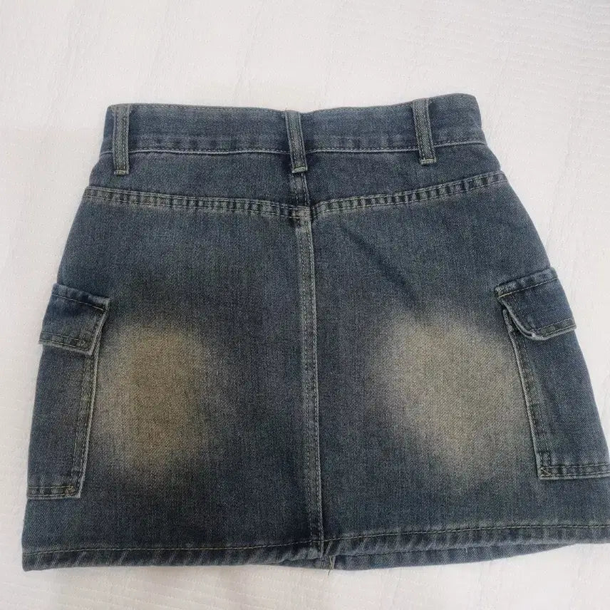 [BUNJANG] Musent Washed Black Denim Mini Skirt - Size S / 무센트 워싱 블랙 데님스커트 S