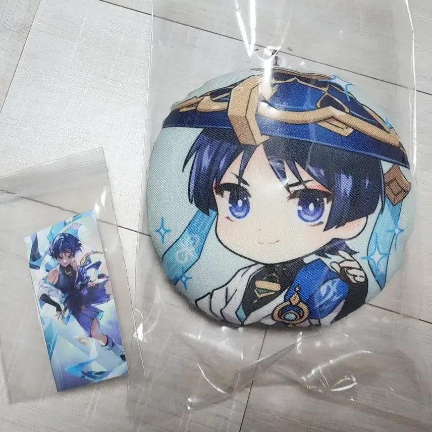 [BUNJANG] Genshin Impact Wanderer Cushion Keychain &amp; Illustration Set / 원신 방랑자 비공식 쿠션 키링 ,미니 일러스트