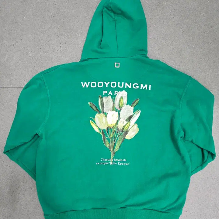 [SOLD OUT] 우영미 그린 플라워 후드티 100사이즈